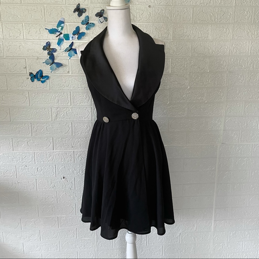 🌻BOGO🌻Francais black collared dress knee length